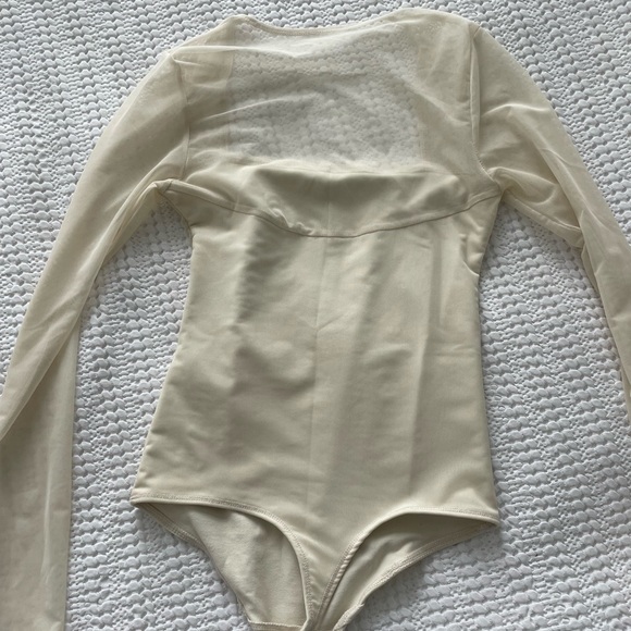 A&F mesh corset bodysuit in cream - Picture 3 of 4